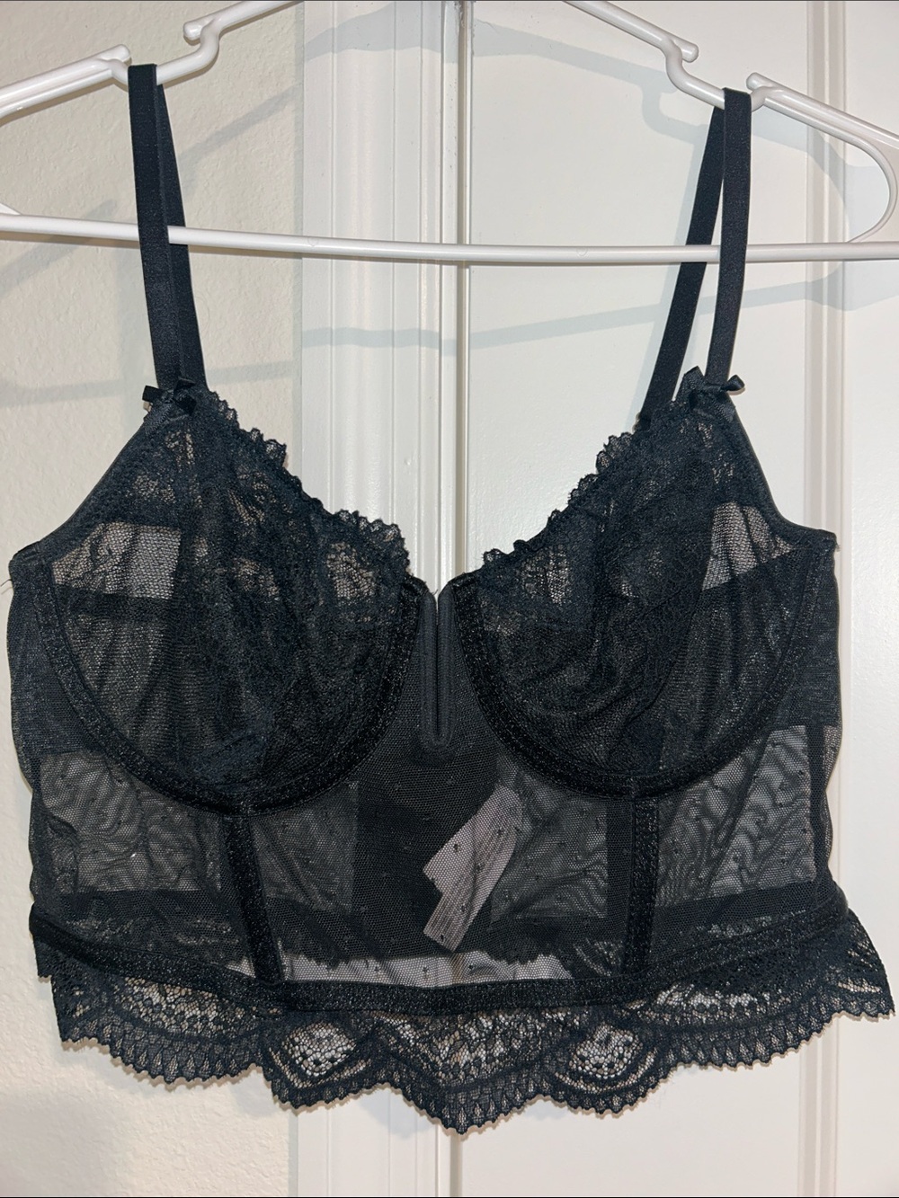 Auden Black Lace Longline Bralette